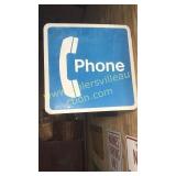 Double sided phone flange sign metal