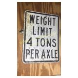 Metal weight limit sign