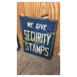 Metal security stamps sign  2 sided