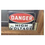 Small porcelain high voltage sign