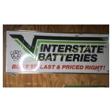 Large Interstate batteries metal embossed sign