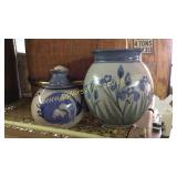 2pcs blue stoneware pottery