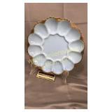 Fire king blue milk glass egg plate