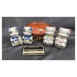 Shawnee pig and bear salt and pepper shakers