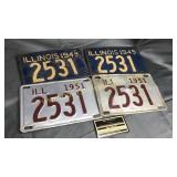 1949, 1951 license plates