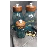 Blue fruit jars with canister lids