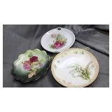 3 hand painted plates germany