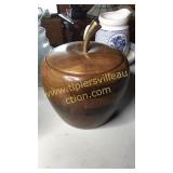 Vintage walnut apple ice bucket