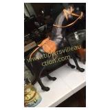 Leather crafted horse statue