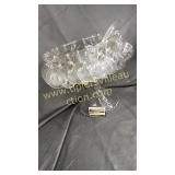 Star of David punchbowl with stand and 22 cups