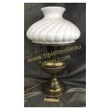 Lamp with milk glass swirl shade