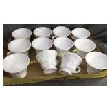 12 grape pattern milk glass punch cups