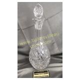 Heavy crystal decanter x and asterisk pattern