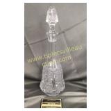 Heavily etched crystal star pattern decanter