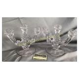 Pair of crystal candelabras