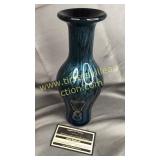 Shimmery mermaid art glass vase