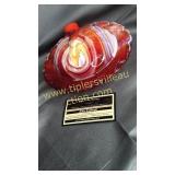 Slag glass butter dish