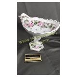 Charleton milk glass shell stand hand painted