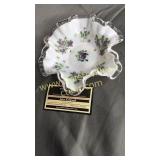 Small Fenton silvercrest hand painted violet dish