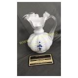 Fenton silvercrest melon style cruet hand painted