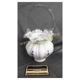 Fenton silvercrest basket hand painted artist
