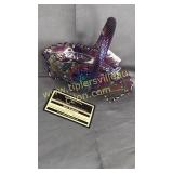 Fenton carnival purple oblong basket flower