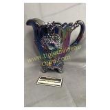 Mosser carnival glass footed pitcher dahlia