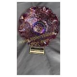 Fenton ruby red carnival bowl cherry pattern