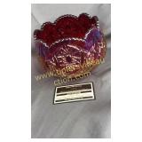 Ruby red carnival bowl