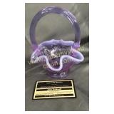 Fenton Small purple opalescent basket