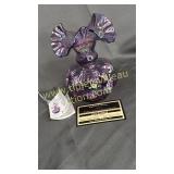 Fenton family violet iridescent layered rose