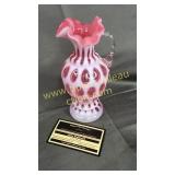 Fenton pink opalescent coin dot cruet