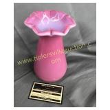 Fenton pink mauve opalescent opaque vase