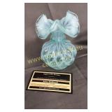 Fenton small blue green diamond optic opalescent