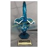 Fenton blue snow crest basket hand painted white