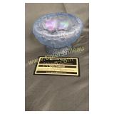 Fenton small light blue iridescent bowl