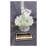 Fenton small opalescent diamond optic hand