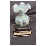 Small Fenton family iridescent beaded melon vase