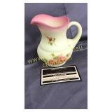 Fenton yellow and pink Burmese creamer