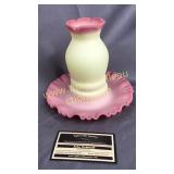 Fenton Burmese undecorated fairy lamp