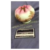 Fenton Burmese tree scene rose bowl hand painted