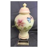 Burmese Fenton FAGCA butterfly ginger jar on