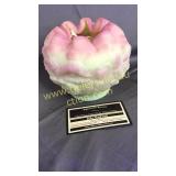 Fenton Burmese poppy rose bowl