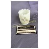 Fenton satin custard toothpick holder had painted