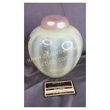 Fenton topaz optic opalescent ginger jar with