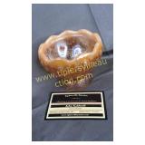 Fenton small marigold carnival bowl 2 small chips