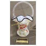 Fenton French opalescent ribbed optic poppy