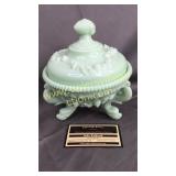 Westmoreland jadeite dolphin footed candy dish