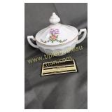 Westmoreland milk glass candy dish with handles