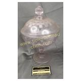 Basket weave compote with lid